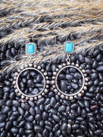 Tess Ball Round Fashion Stud Dangle Earrings - Jewelry - Blue Tortoise - Bronco Western Supply Co.