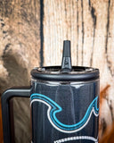 The Turquoise Outlaw – 40oz Boot Stitch Tumbler with Handle - Gift Items - Lucky & Blessed - Bronco Western Supply Co.