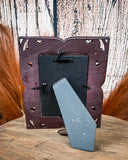 Tough 1 - Floral Leather Picture Frame with Turquoise - Gift Items - Tough 1 - Bronco Western Supply Co.