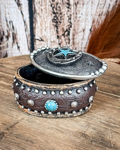 Tough 1 - Horseshoe and Star Trinket Box - Gift Items - Tough 1 - Bronco Western Supply Co.