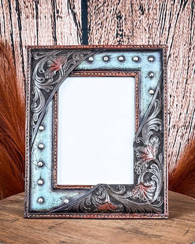Tough 1 - Leather with Studs Picture Frame - Gift Items - Tough 1 - Bronco Western Supply Co.