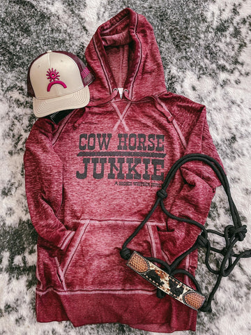 Cow Horse Junkie Hoodie Apparel Bronco Western Supply Co. Bronco Western Supply Co. 