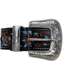 Myra Bag - Turquoise Hand Tooled Leather Belt - Western Belt - Bronco Western Supply Co.