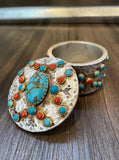 Tough 1 - Turquoise Stones Trinket Box - Gift Items - Tough 1 - Bronco Western Supply Co.