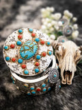 Tough 1 - Turquoise Stones Trinket Box - Gift Items - Tough 1 - Bronco Western Supply Co.
