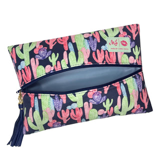 Pastel Cactus Velvet Makeup Bag by Makeup Junkie Bags