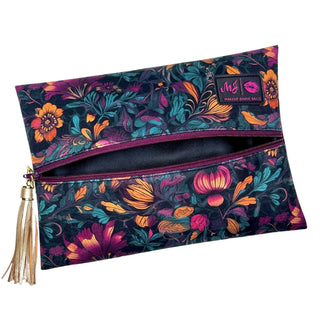Jewel Printed Velvet Makeup Bag by Makeup Junkie Bags
