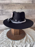 Black Betty - Black Flat Wide Brim Hat