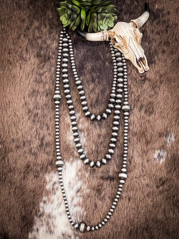 Binsa Navajo Style Pearl Multi-Strand Necklace