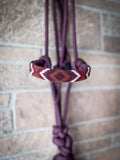 Beaded Nose Rope Halter with 9' Lead - Plum