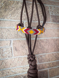 Beaded Nose Rope Halter with 9' Lead - Chocolate