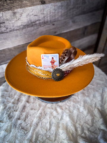 Canary Lainey - Mustard Flat Wide Brim Hat