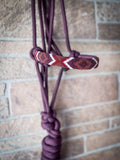 Beaded Nose Rope Halter with 9' Lead - Plum