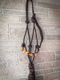Beaded Nose Rope Halter with 9' Lead - Chocolate