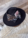Black Betty - Black Flat Wide Brim Hat