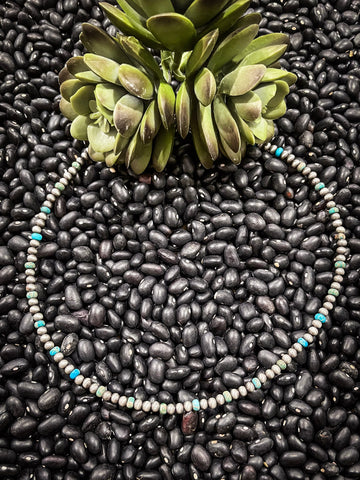 Atlas Small Gemstone & Navajo Style Pearl Necklace