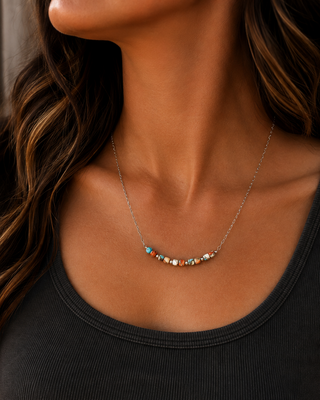 Taos Ember Turquoise and Spiny Oyster Chain Necklace