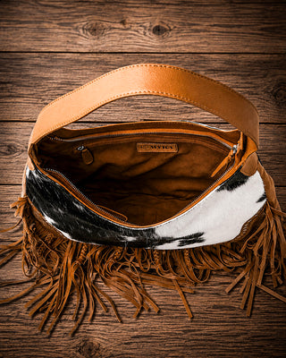 Lasso Lane Hair-On Hide Fringe Bag in Brown by Myra Bag