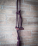 Beaded Nose Rope Halter with 9' Lead - Plum