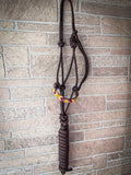 Beaded Nose Rope Halter with 9' Lead - Chocolate