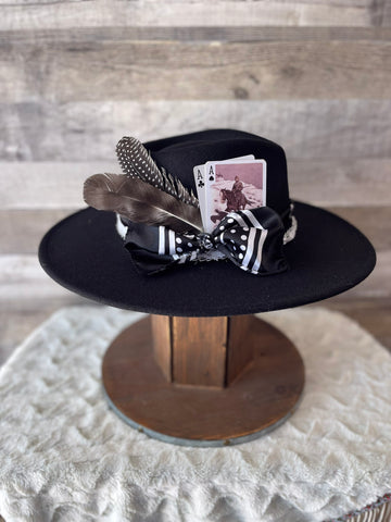 Black Betty - Black Flat Wide Brim Hat