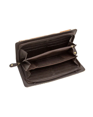 Adder Hair-On Hide Tooled Leather Wallet by Myra Bag