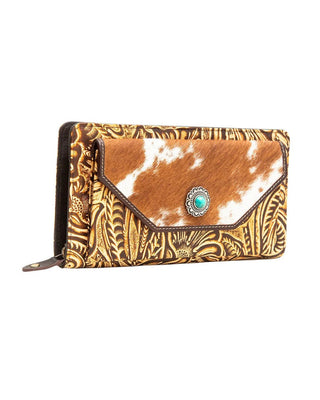 Adder Hair-On Hide Tooled Leather Wallet by Myra Bag