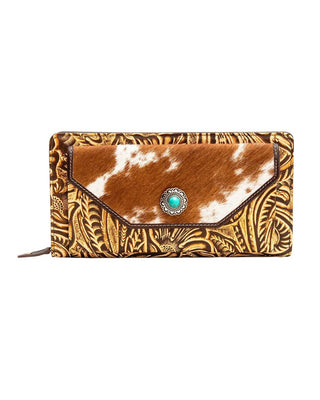 Adder Hair-On Hide Tooled Leather Wallet by Myra Bag
