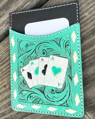 Rory Gambler Card Holder in Turquoise by Countryside Co.