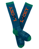 Lucky Denim Performance Socks in a white back ground.