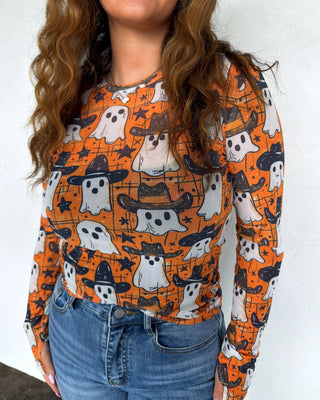 Moon Child Cowboy Ghost Mesh Top by Blakeley