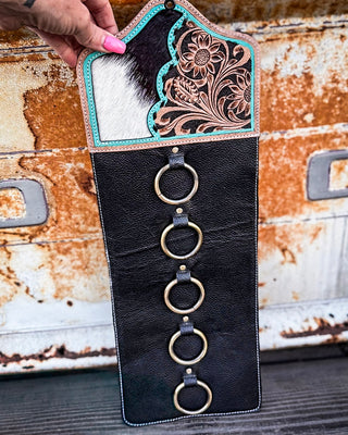 Bexley Turquoise Cowhide Wild Rag Scarf Hanger