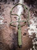 Beaded Nose Rope Halter with 9' Lead - Olive