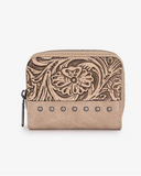 Prairie Rose Tooled Wallet in Khaki by Wrangler