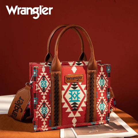 Wrangler Southwestern Print Small Canvas Tote/Crossbody - WG2203-8120S