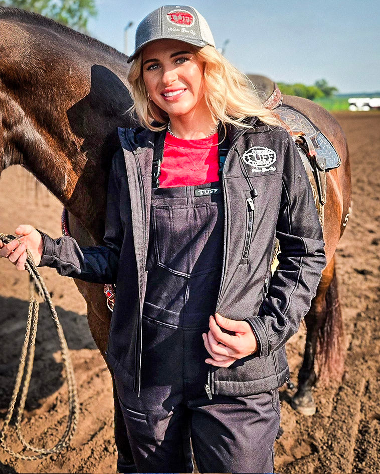 WHPH Work Hard Play Hard Microfiber Jacket in Black by Cowgirl Tuff