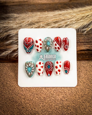 Short Almond Western Press-On Nails