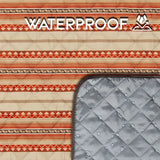 Picnic blanket with waterproof feature and patterned design