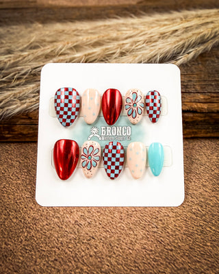 Short Almond Western Press-On Nails