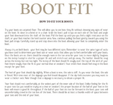 Boot fit tips.