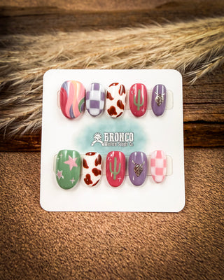 Short Oval Western Press-On Nails