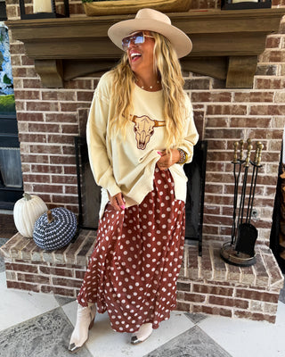 Sundance Skull Embroidered Pullover in Cream