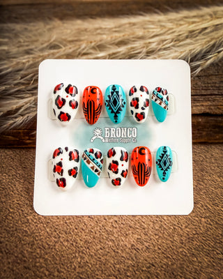 Short Almond Western Press-On Nails