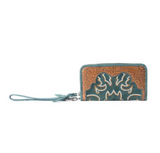 Electric Desert Wristlet Wallet in a white back drop. 