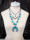 Metti Turquoise Squash Blossom Layer Necklace