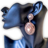 Alma Concho Stud Dangle Earrings - Copper - Western Jewelry - Bronco Western Supply Co.