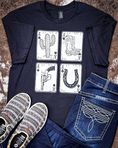 Four Aces Graphic Tee - Black