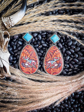 Outlaw Embossed Leather Earrings