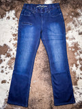 Pull-On Flannel Bootcut Jeans