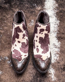 Christina Cow Print Bootie in Chocolate by Very G